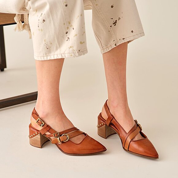 AS98 Italian Leather Vanek Shoes - Size 38 (US 8) - Picture 1 of 10